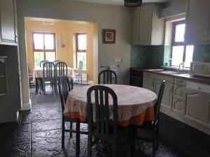 kuchnia ze stołem i krzesłami oraz kuchnia ze zlewem w obiekcie Shannon's House w mieście Doolin