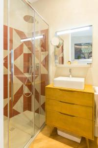 A bathroom at Duomo Deluxe Room