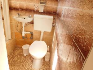 ミシュコルツ・タポルツァにあるNapfény Vendégházのバスルーム(トイレ、洗面台付)
