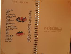 Vottorð, verðlaun, skilti eða annað skjal til sýnis á Hotel Bar Restorant Marina