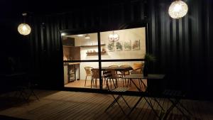 a dining room with a table and chairs at Amatxi in Los Reartes