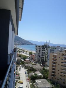 a view of a city from a building at Lindita's Seaview Appartment in Vlorë