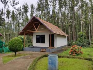 une petite maison avec un toit dans une cour dans l'établissement Vamoose Clover Leaf, à Chikmagalur