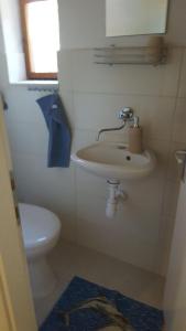 a bathroom with a sink and a toilet at House Ivan in Postira