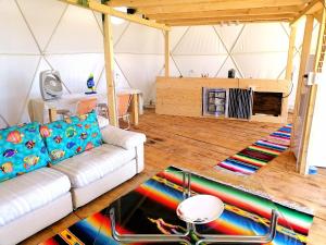 Posezení v ubytování Agriturismo Glamping Erbe Matte