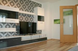 a living room with a flat screen tv at Ferienwohnung Maria in Nittenau