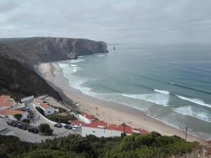 an aerial view of a beach near the ocean at Casa Maritima in Aljezur