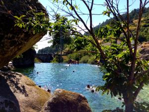 a group of people swimming in a river at Casas da Fonte - Serra da Estrela in Seia