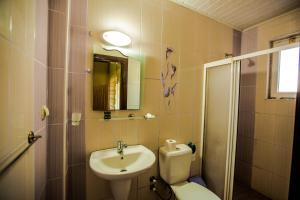 a bathroom with a sink and a toilet and a mirror at Hotel Cappa in Ürgüp +42 photos