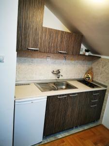 a kitchen with a sink and a counter top at CENTRAL PARK SOKOBANJA in Soko Banja