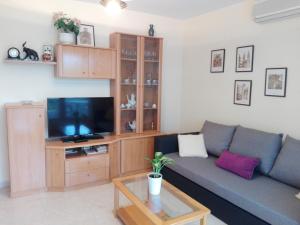 a living room with a couch and a tv at Zeus Alexis II in Salou