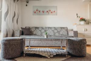 a living room with a couch and a table at Apartman "JOKA" in Đakovo