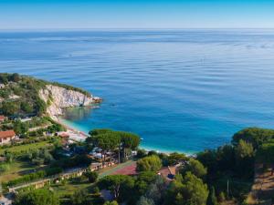 an aerial view of a beach and the ocean at Hotel Acquamarina in Portoferraio