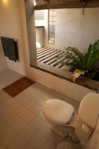 a bathroom with a toilet and a mirror at Mount Lodge Boutique Hotel in Mount Lavinia