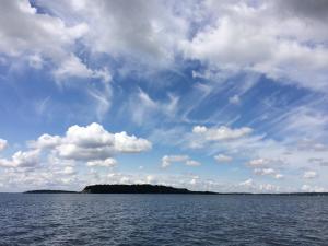 an island in the middle of a large body of water at FeWo Karnitz/Rügen in Karnitz