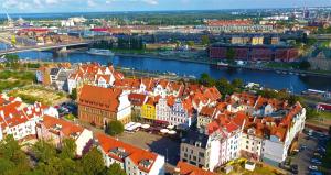 Widok na miasto Szczecin z tego apartamentu