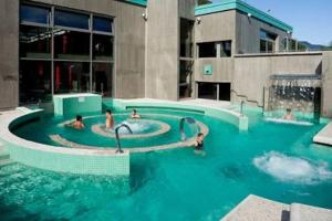 a group of people swimming in a swimming pool at VILLA VACANCES NEUVE in Bompas