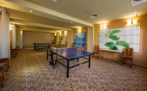 Pokój z dwoma stołami do ping ponga w obiekcie Eden 5 w mieście Predeal