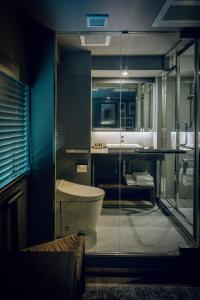 A bathroom at node hotel