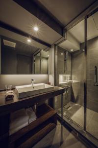 A bathroom at node hotel