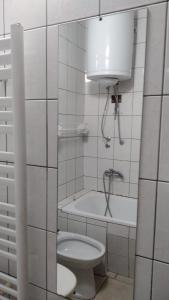 un baño con inodoro y bañera en Pandora, en Mavrovo