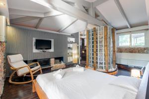 A television and/or entertainment centre at Spa Villa34 Family resort Renew, Relax, Revitalise