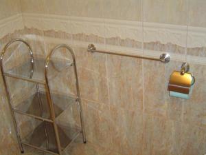 a toilet paper holder in a bathroom with a toilet paper dispenser at Apartmani Almica in Zagreb