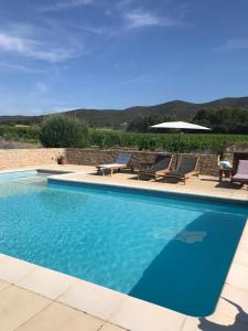 Bazén v ubytování Maison d'hôtes Bastide St Victor à 2,5 kilomètres de Lourmarin nebo v jeho okolí