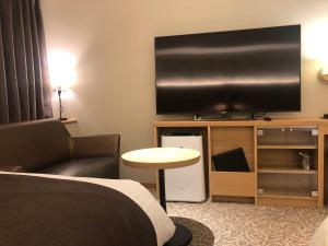 TV a/nebo společenská místnost v ubytování Kobe Luminous Hotel Sannomiya