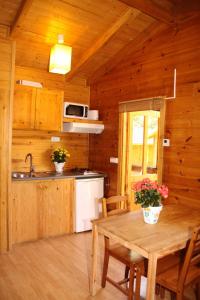 A kitchen or kitchenette at Camping Abadesses