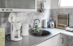 a kitchen counter with a mixer and a sink at Beautiful Home In Trassenheide With Kitchen in Trassenheide