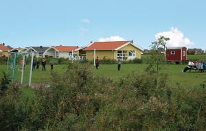 腓特烈斯科格Friedrichskoog-Strandpark 20的一群在田野上踢足球的人