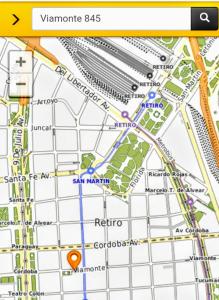 a screenshot of a google map with at City Apartment in Buenos Aires
