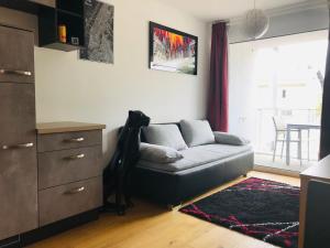 Area soggiorno di Red Flower Apartment with Pool - 5 min to Lake