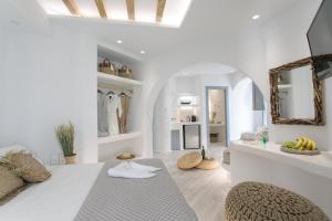 Kuchyň nebo kuchyňský kout v ubytování Majestique of Naxos luxury suites