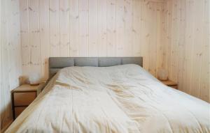 a bed in a bedroom with two nightstands and two lamps at Cozy Home In Lillehammer With Wifi in Lillehammer +6 photos