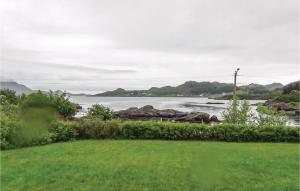 GravdalにあるNice Studio In Gravdal With Kitchenの緑地の水の風景 +8枚の写真
