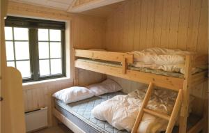 a room with two bunk beds in a cabin at Tallsen Dagalifjell in Dagali