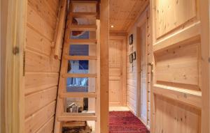 a cabin hallway with wooden walls and a ladder at 3 Bedroom Beautiful Home In seral in Åseral