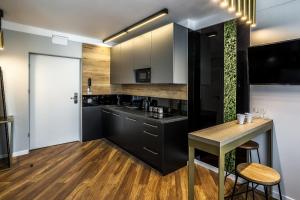 Kuchyňa alebo kuchynka v ubytovaní Apartamenty Nowa Kamienica Częstochowa Centrum Szymanowskiego 22A