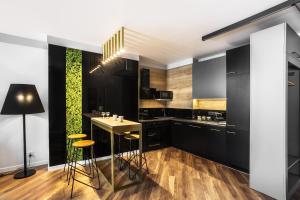 Kuchyňa alebo kuchynka v ubytovaní Apartamenty Nowa Kamienica Częstochowa Centrum Szymanowskiego 22A