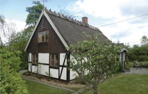 uma pequena casa com um preto e branco em Nice Home In Kvidinge With Wifi em Kvidinge