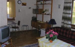 ノールフィヨーレイドにあるBeautiful Home In Nordfjordeid With 3 Bedroomsのリビングルーム(ソファ、テレビ付)