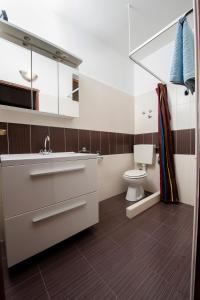 łazienka z umywalką i toaletą w obiekcie Apartments Vidaković w Rovinj +37 zdjęć