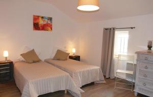 une chambre avec deux lits et une commode et une fenêtre dans l'établissement Cozy Home In Pernes Les Fontaines, à Pernes-les-Fontaines 15 autres photos