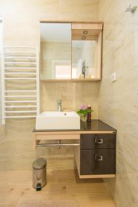 a bathroom with a sink and a mirror at Branka Apartments in Tivat