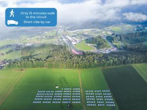 an aerial view of a building in a field at GPtents- Spielberg in Spielberg