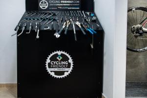 a refrigerator with a bicycle tire attached to it at Spring Arona Gran Hotel - Adults Only in Los Cristianos