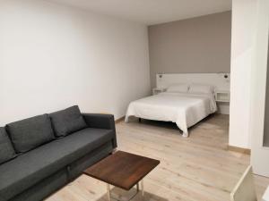 a living room with a couch and a bed at Apartamentos Dabarca Combarro in Combarro