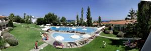 an overhead view of a resort with a swimming pool at KOLYMBIA SKY HOTEL in Kolimbia